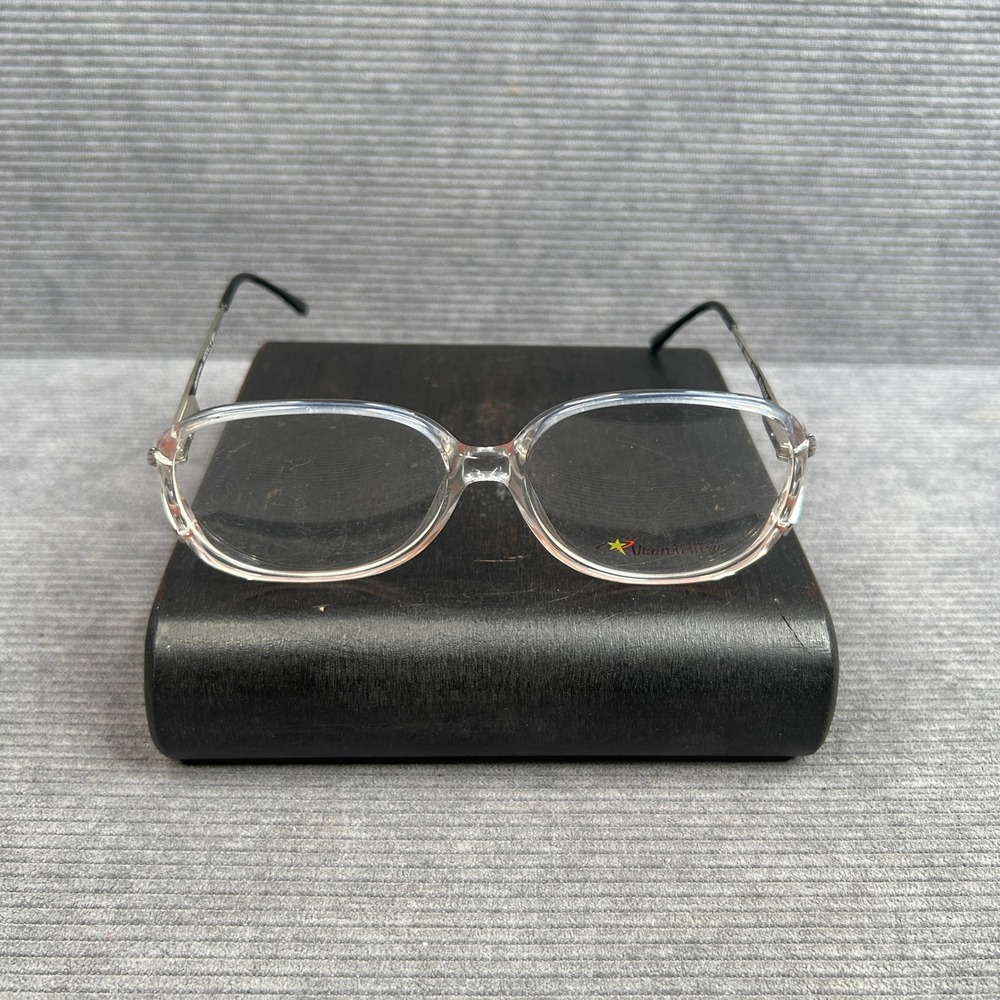 Altair eyewear Model 620 Clear Blue Rose Oval Y2k Eyeglasses Frame Italy 125mm